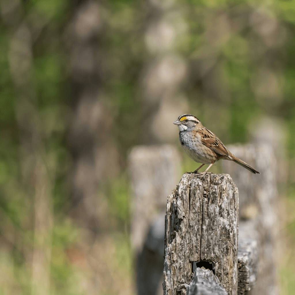 White-throated sparrow captured at distance with Sony 200-600mm